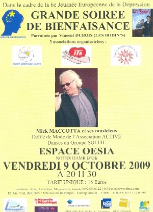 Affiche de la soirée de bienfaisance du 09.10.09